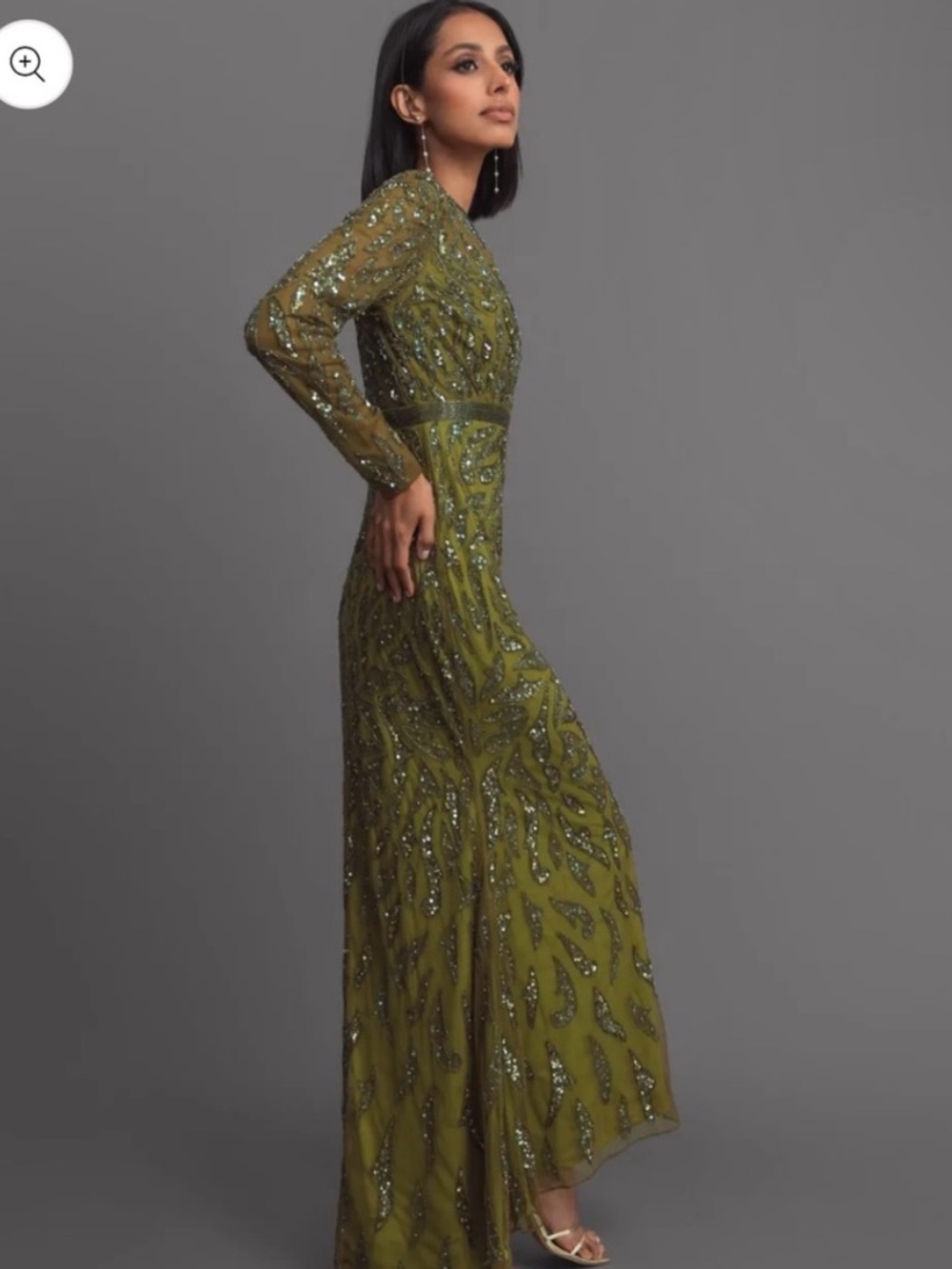 NWT Mac Duggal 5124 Green/ Olive
Beaded Long Sleeve Evening
Gown Size 12